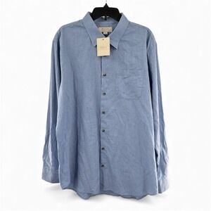 NEW Hagen Carmel Sport Shirt CLASSIC FIT Men's 2XL‎ XXL Solid Blue 100% COTTON